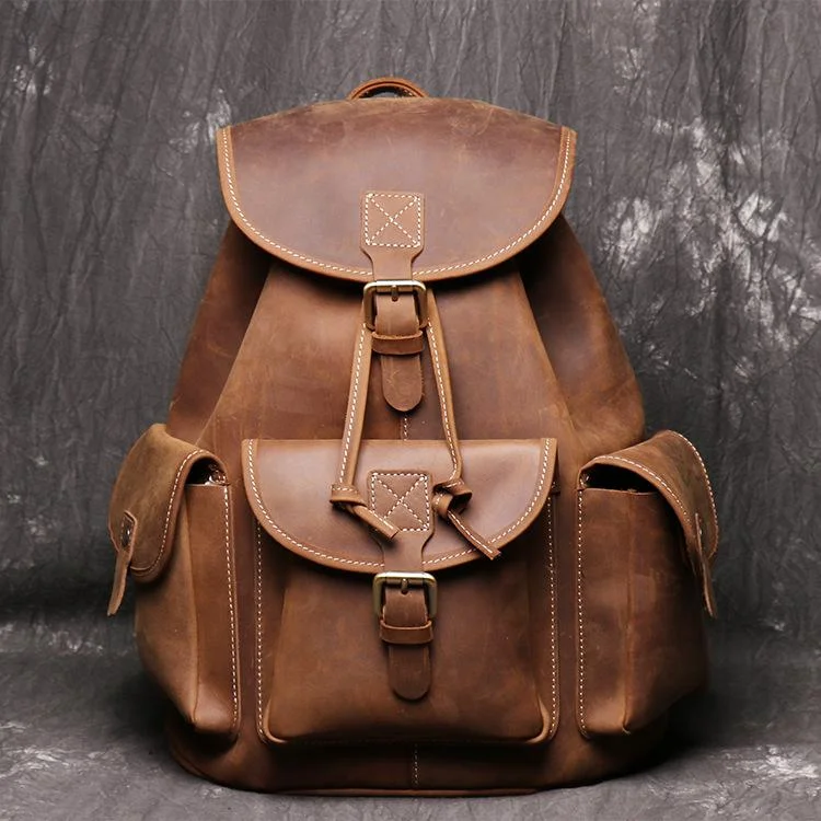 Men's Handmade Leather Travel Backpack