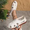 Gioiacombo&trade; Nuovi sandali cavi casual in pelle da donna