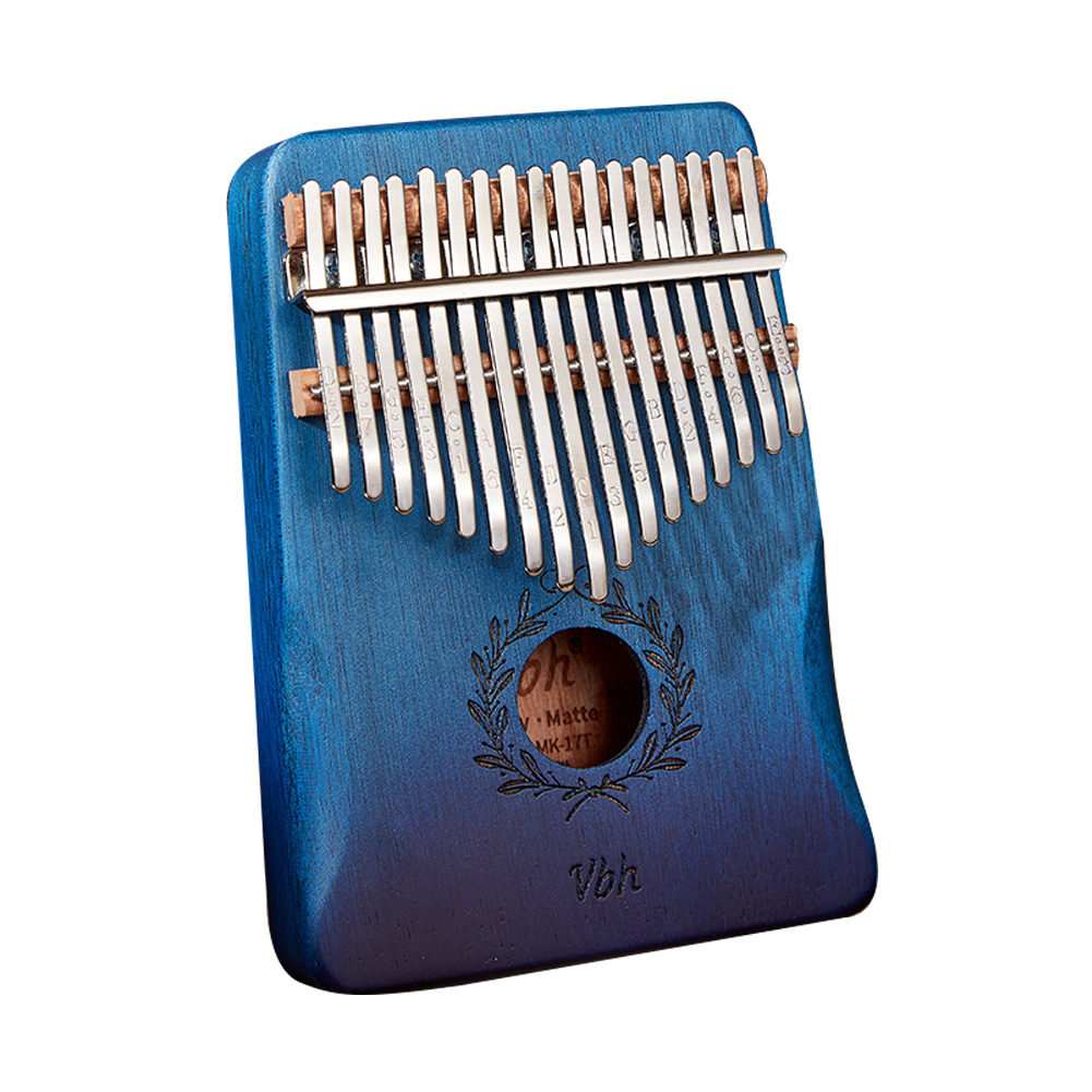 

17 Keys Gradient Branch Kalimba Mahogany Wood Thumb Finger Piano (Blue), 501 Original