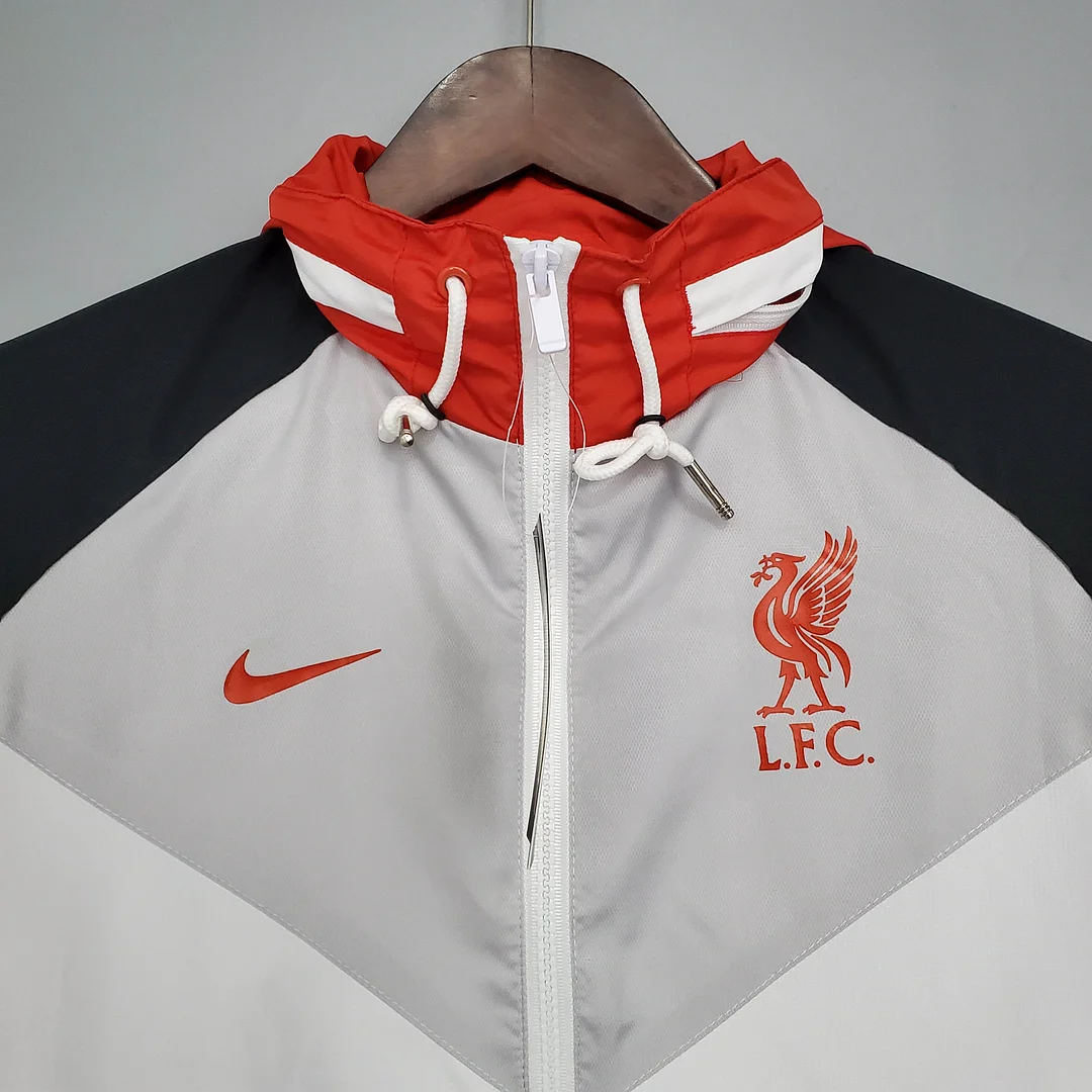 2021/2022 Liverpool Windbreaker （White-Black-Red） Soccer Jersey 1:1 Thai Quality