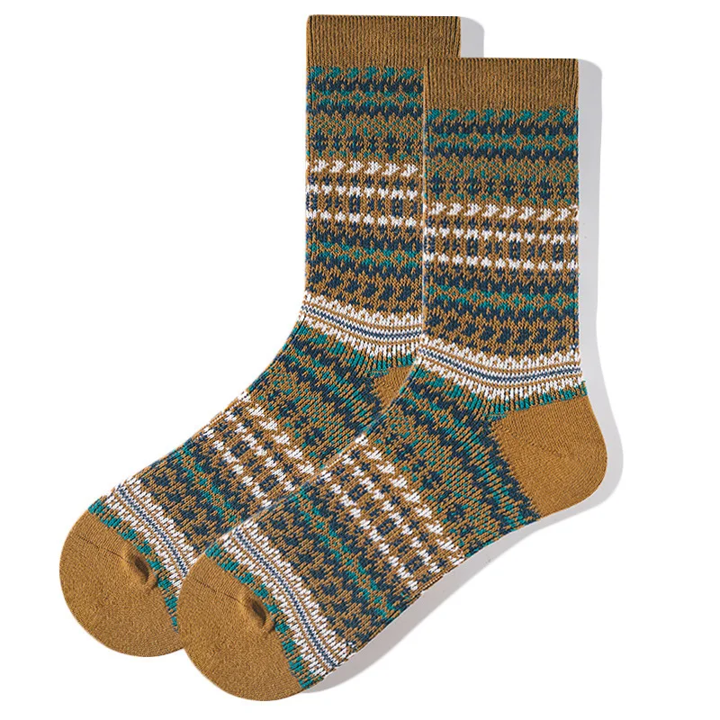 Vintage Ethnic Style Combed Cotton Socks