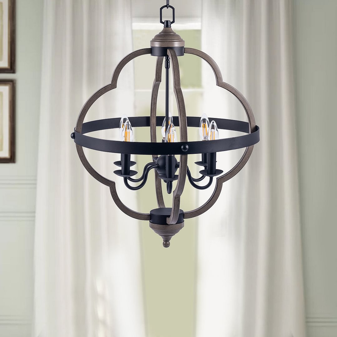 6-Light Candle Style Geometric Chandelier Pendant Lighting