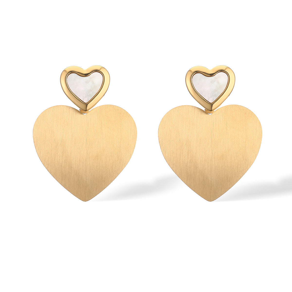 Minimalist Heart Geometric Stainless Steel Drop Earrings