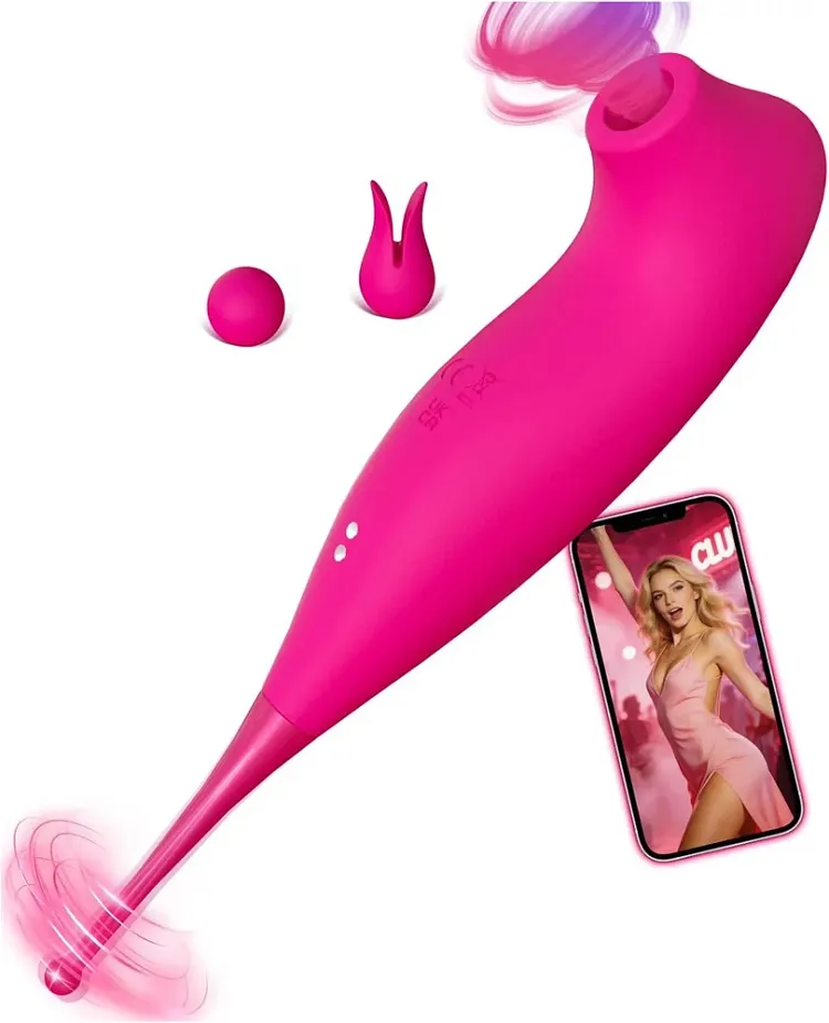 pornhint Pornhint 2 in 1 Clit Sucker High Frequency Clitoris G Spot Bullet Wand Vibrator, Suction Vibrator