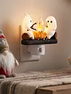 Resin Warm Glow Ghost Campfire Plug-in Night Light Wall Outlet