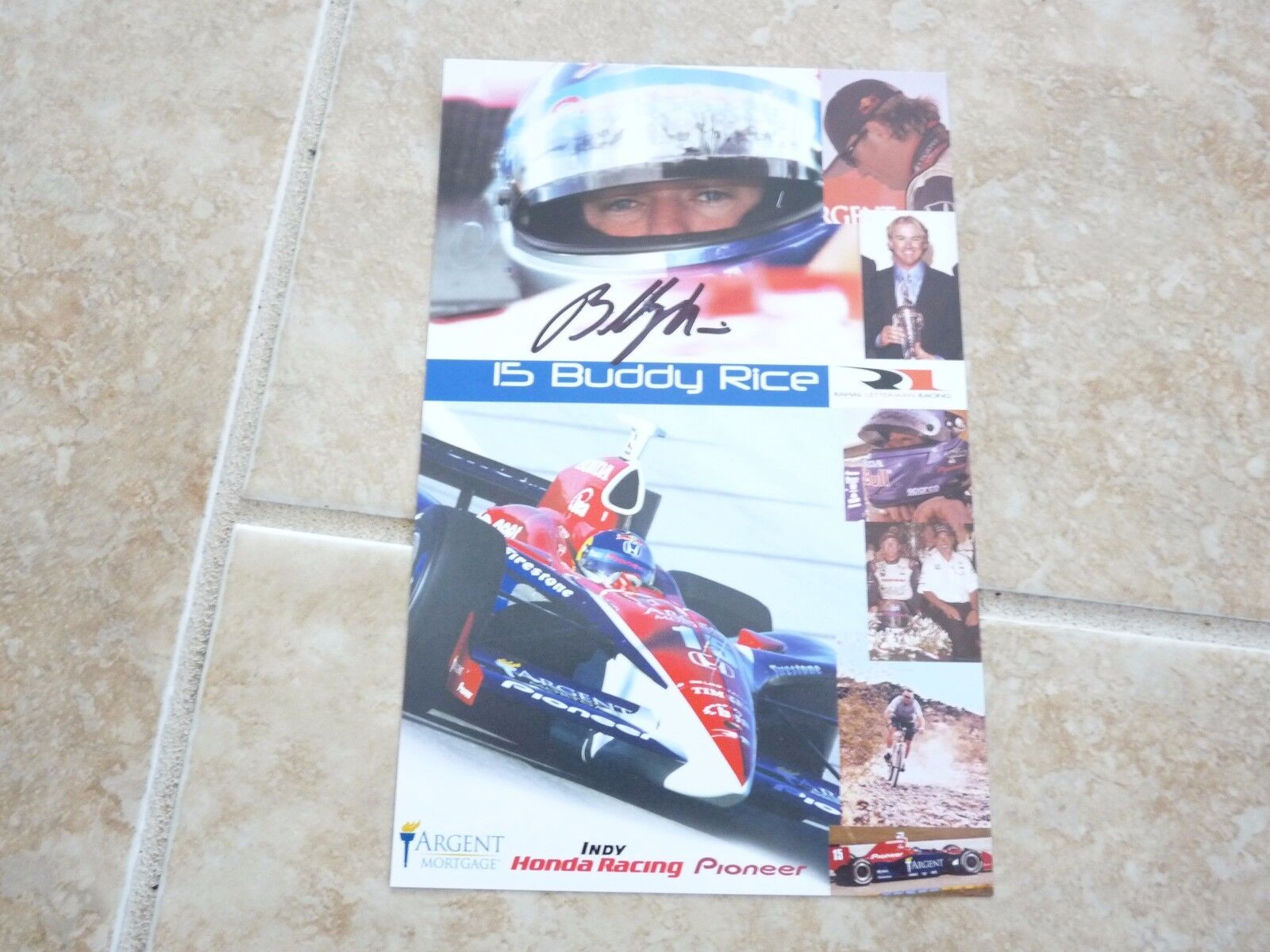 2 Buddy Rice Signed Autographed Indy 500 5.5x8.5