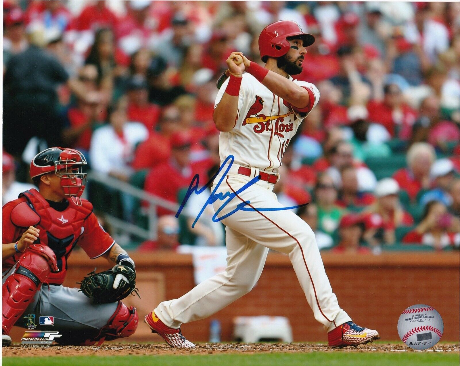 MATT CARPENTER ST. LOUIS CARDINALS ACTION SIGNED 8x10