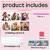 6pcs Diamond Painting Mothers Day Greeting Card with Envelope for Family Friends Holiday Gift Congratulations