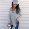 Women's Solid Color V-neck Strapped Loose Top T-shirt