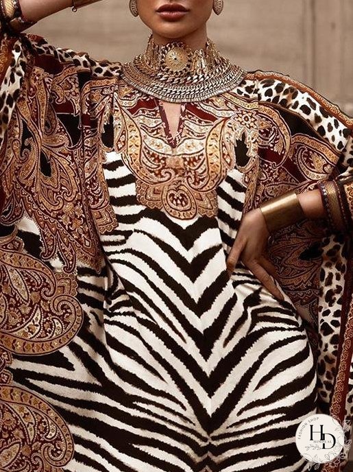 Dresses Loose Printed Robe Long Sleeve Dress for Women