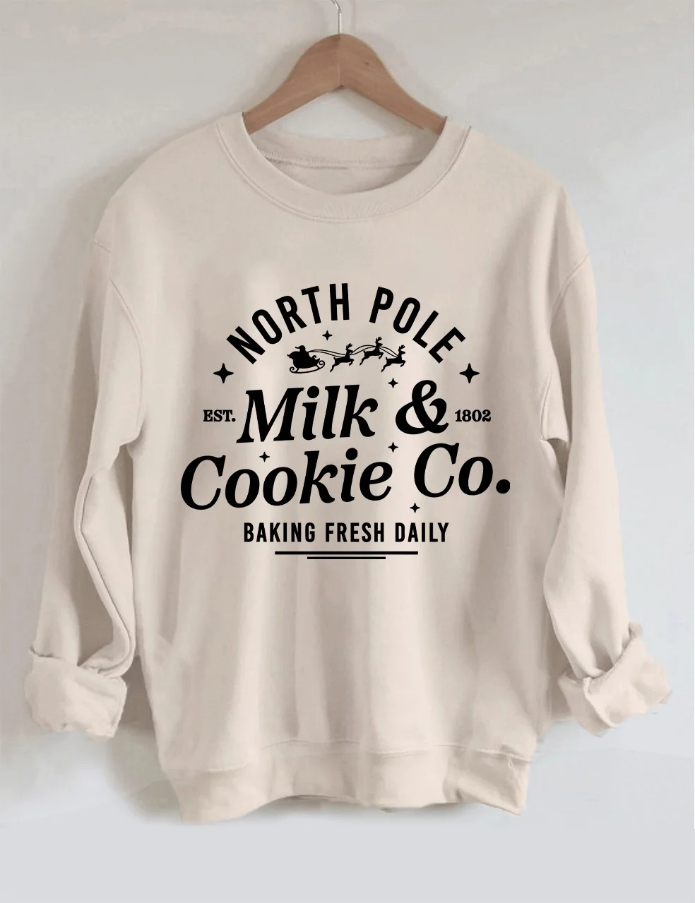 North Pole Milk & Cookies Co Christmas Sweatshirt