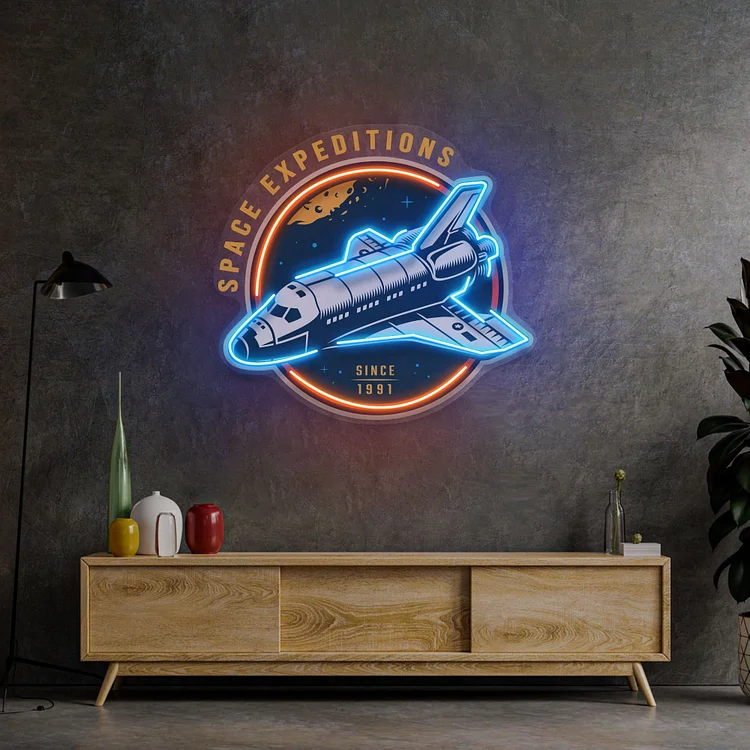 Space Expeditions LED Neon Sign Light Wall Art Decor