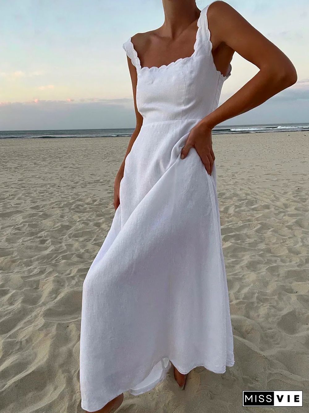 Plus size Casual Plain Sleeveless Dress