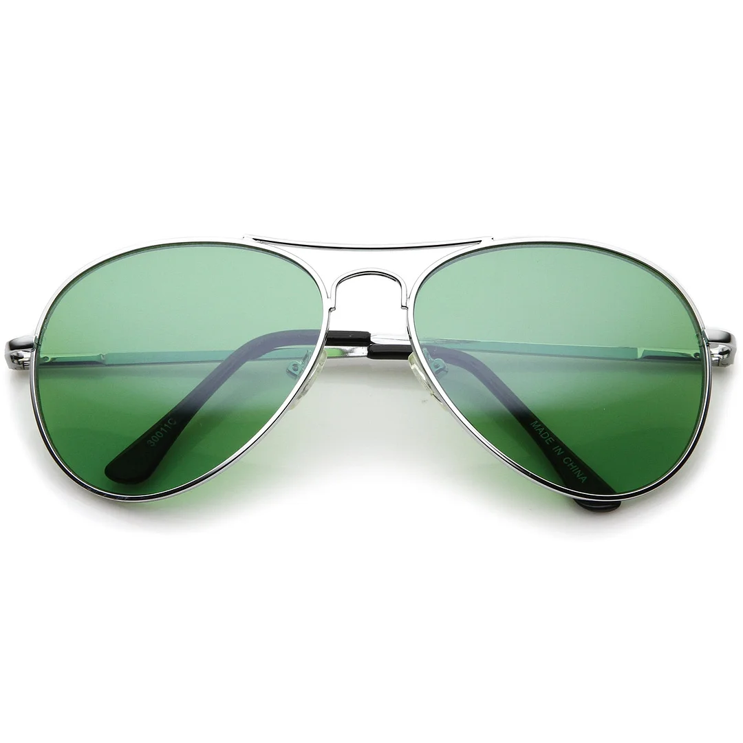 Classic Metal Frame Colored Teardrop Lens Aviator glasses 57mm