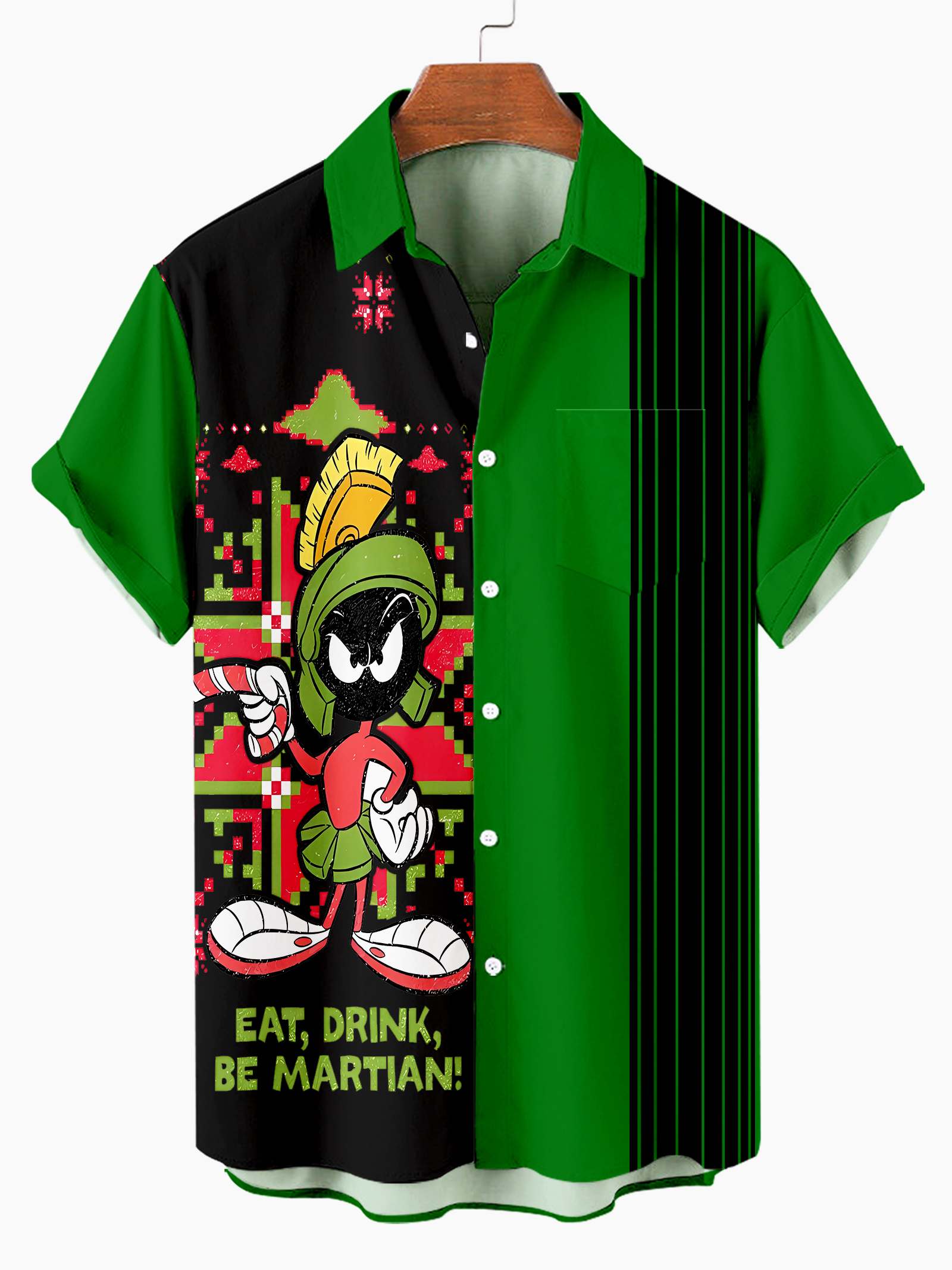 Men's Classic Christmas Short Sleeve Shirt PLUSCLOTHESMAN