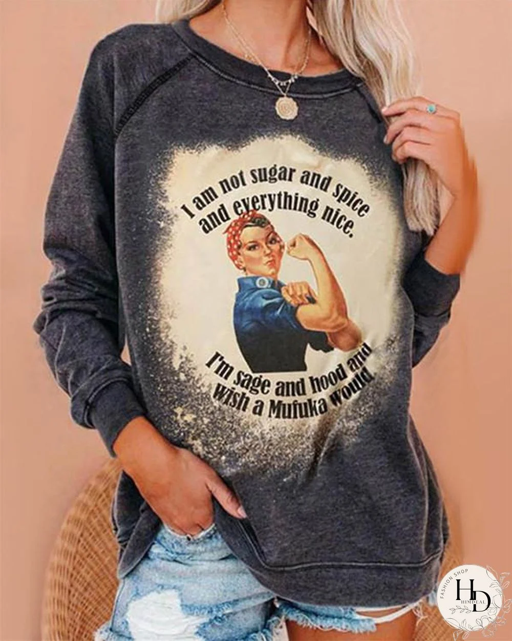 Printed Casual Long Sleeve Cozy Sweatshirt