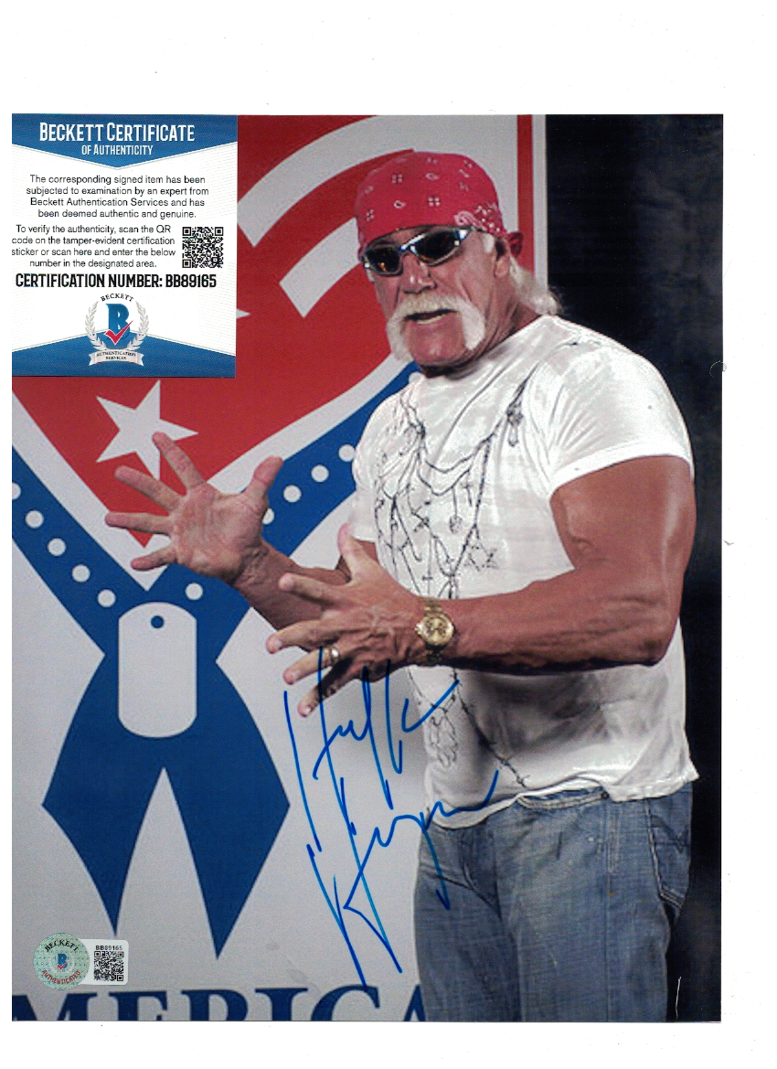 Hulk Hogan WWF WCW NWO Wrestling Signed 8x10 Photo Poster painting Beckett Certified FX27