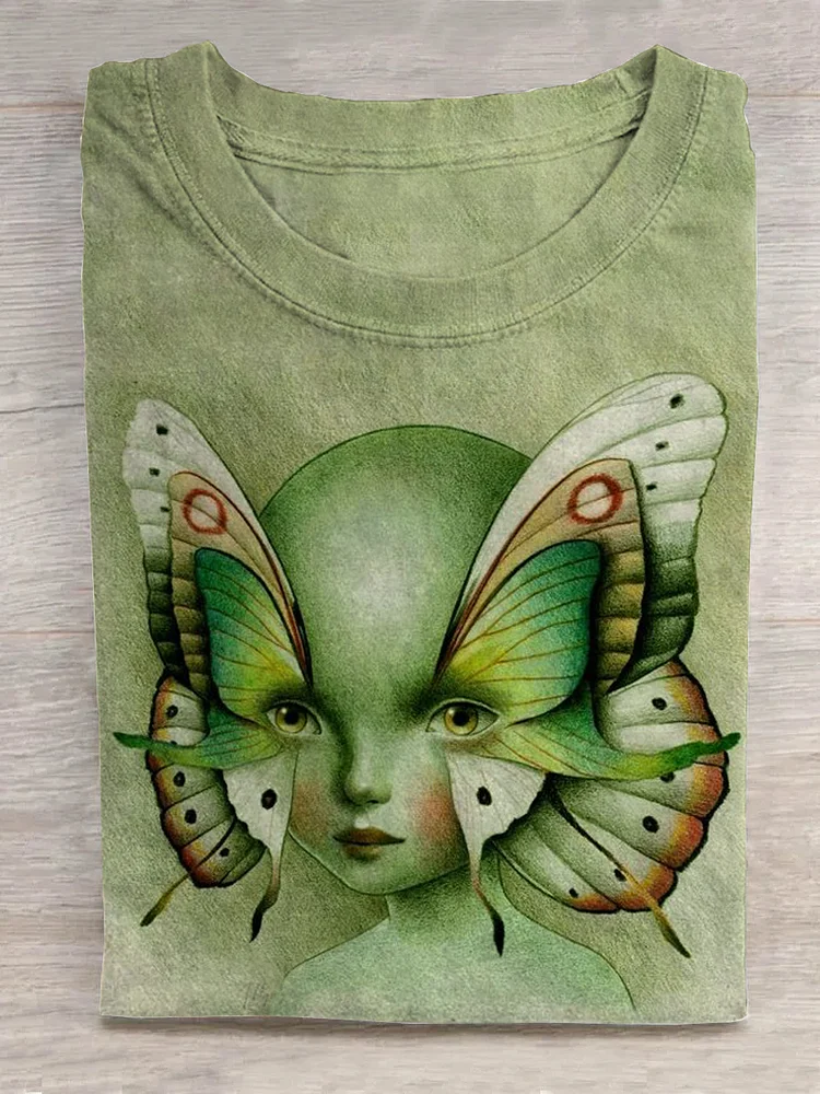 Butterfly Head Mask Girl-1 T-shirt