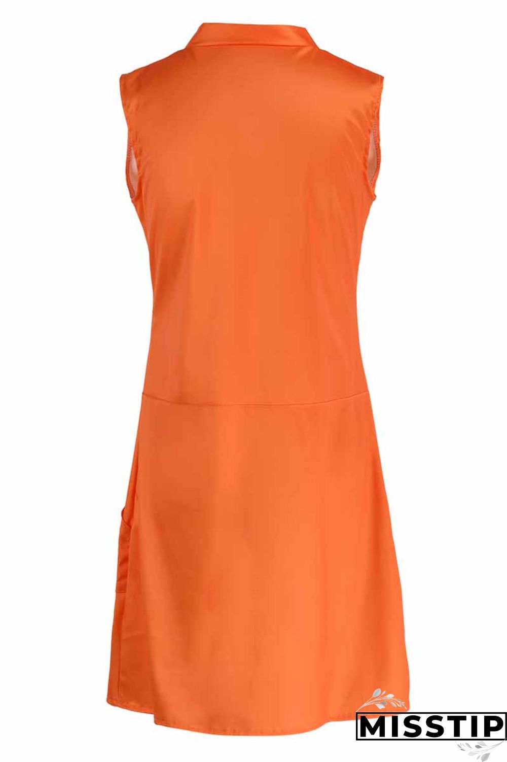 Orange Fashion Casual Print Patchwork V Neck Sleeveless Dress