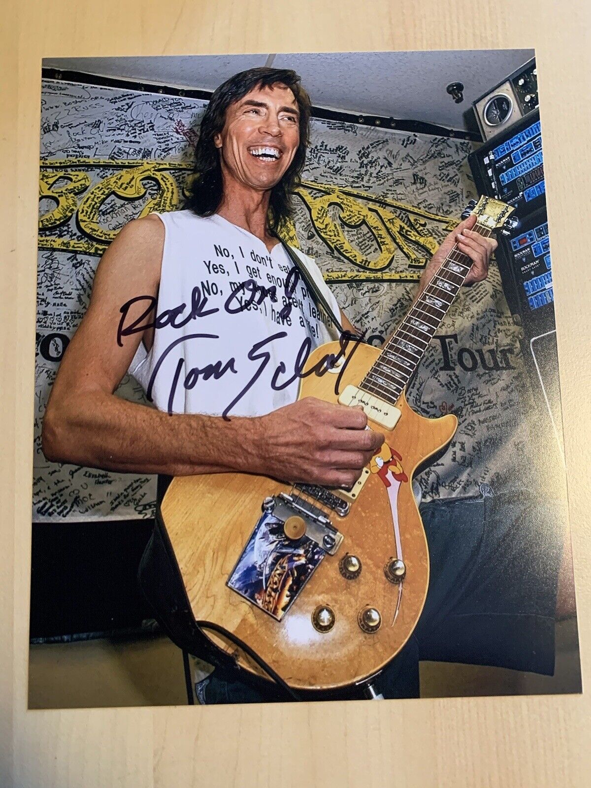 TOM SCHOLZ HAND SIGNED 8x10 Photo Poster painting AUTOGRAPHED BOSTON ORIGINAL GUITARIST COA