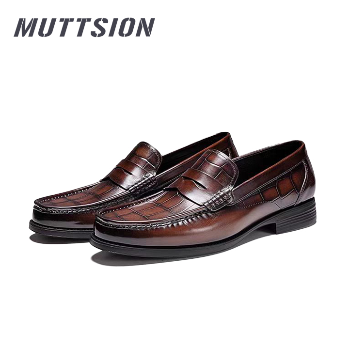 MUTTSION Vintage Trendy Business Handmade Pattern Casual Trendy Wedding Leather Shoes MUTTSION.COM MUTTSION