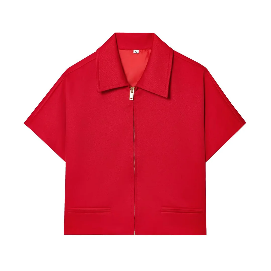 Nigikala Nigikala Spring New Women's Collar Short-Sleeved Short Coat Straight Trousers 8491053 8491054