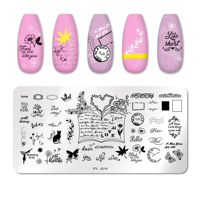 PICT YOU Square Lace Series Nail Stamping Plates Stencil Stainless Steel Tools Nail Art Stamp Design for DIY Image Plate-Nail Inspo