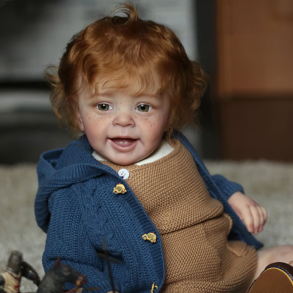 [New!]20" Look Real Innocent and Cute Cloth Reborn Boy Toddler Doll Benny With Blue Eyes And Blond Hair