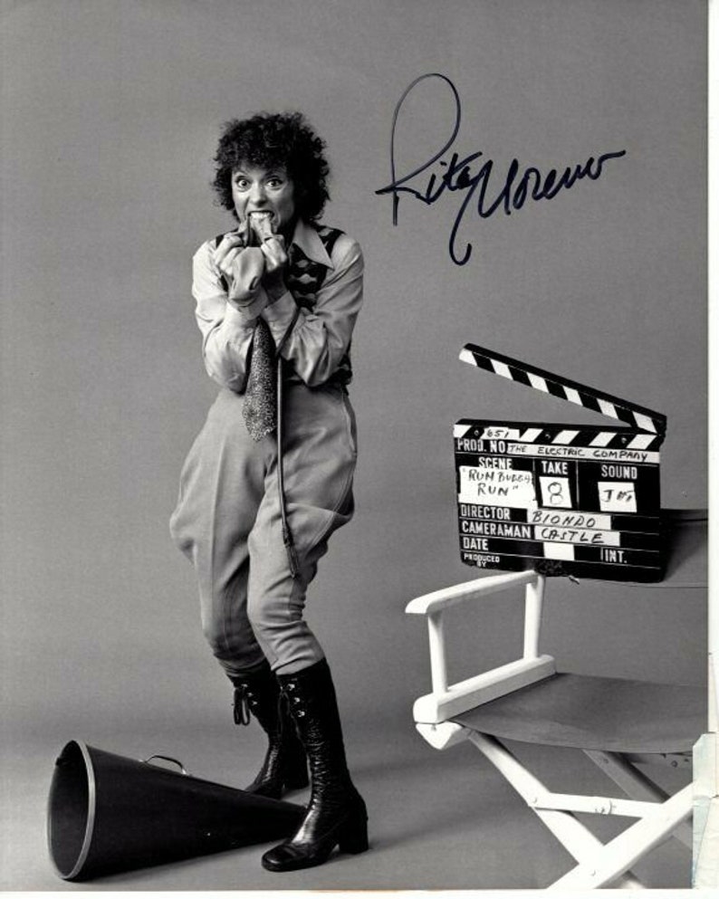 Rita moreno signed the electric company carmela 8x10 original press Photo Poster painting