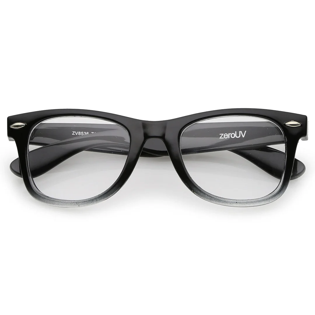 Classic Thick Square Clear Lens Horn Rimmed Eyeglasses 50mm