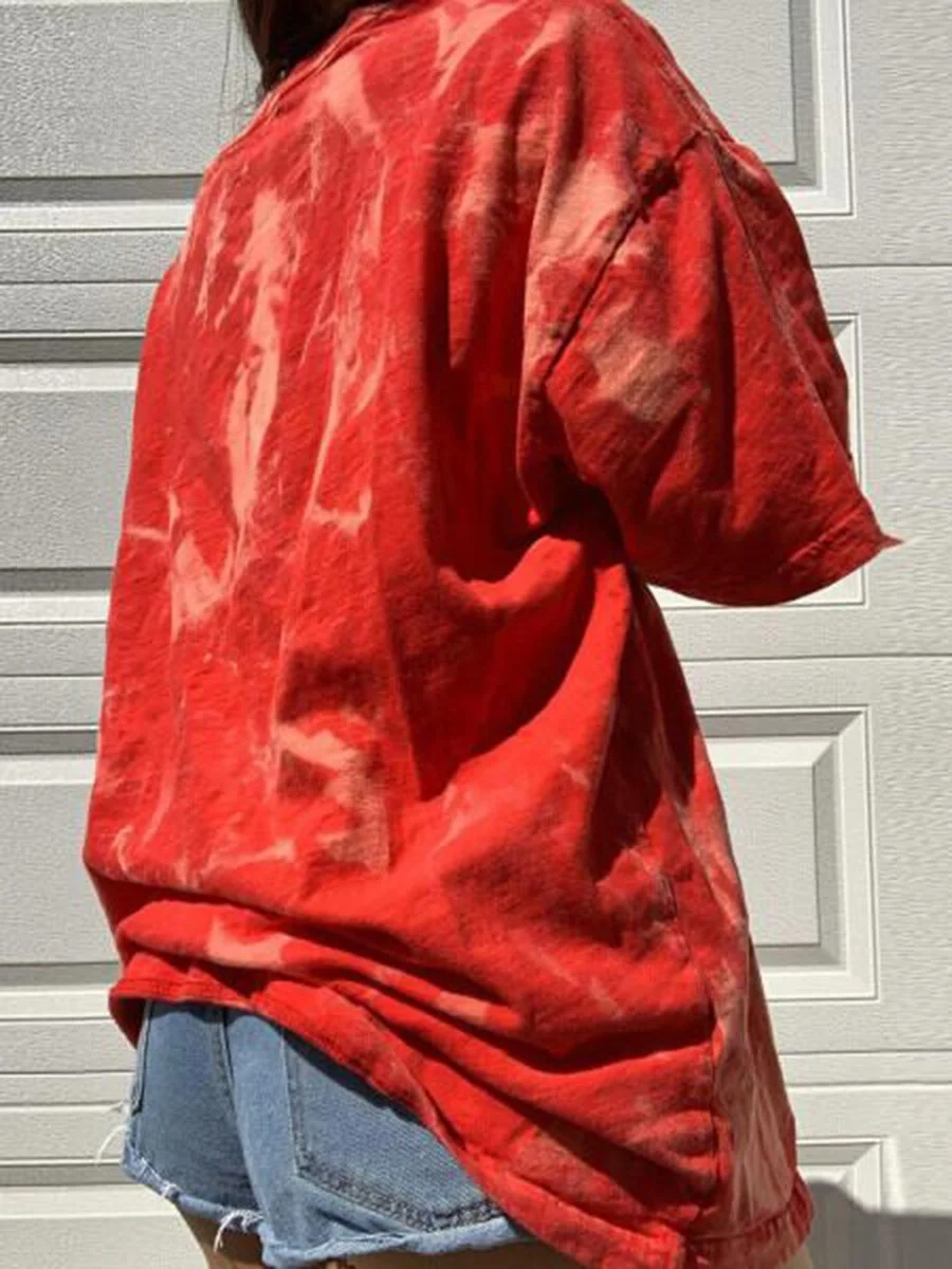 Daisy/Sun Printed Tie Dye T-shirt