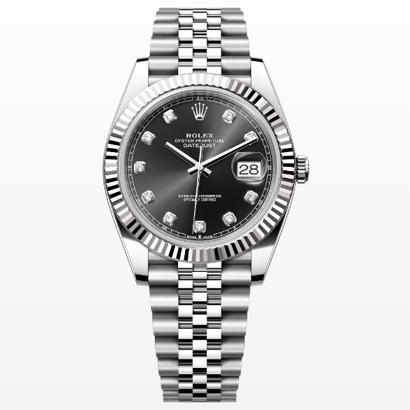 Rolex Datejust 41 Stainless Steel on Jubilee with Diamond Black Dial ...