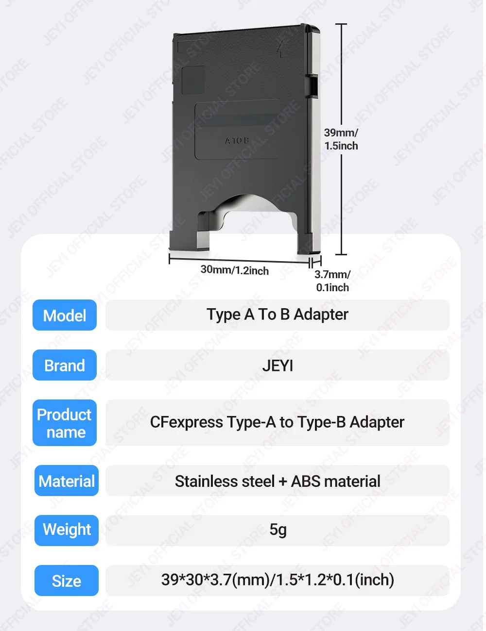 JEYI CFexpress Type A memory card to Type B card holder XQD JEYI CFexpress Type A memory card to Type B card holder XQD