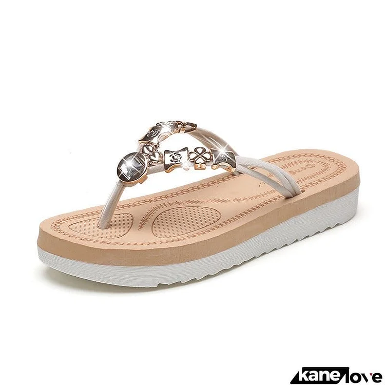 Flat Heel Breathable Solid Color Flip-Flops