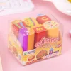 Lovely Cartoon Candy Erasers 6in1 Set for Kids Student Class Reward Office Exam Stationery Gift