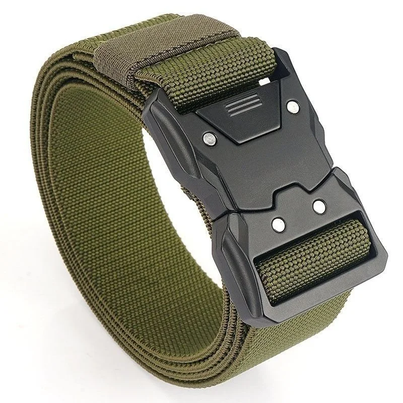Men'S Outdoor Sports And Casual Nylon Elastic Buckle Automatic Tactical Canvas Belt