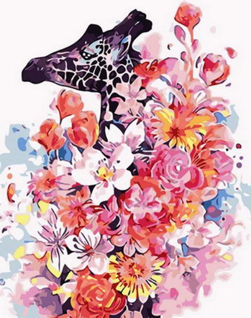 

Flowers Giraffe – Paint By Numbers - 40*50CM, 501 Original