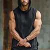Men's Linen Hooded Sleeveless Top by Inlyline