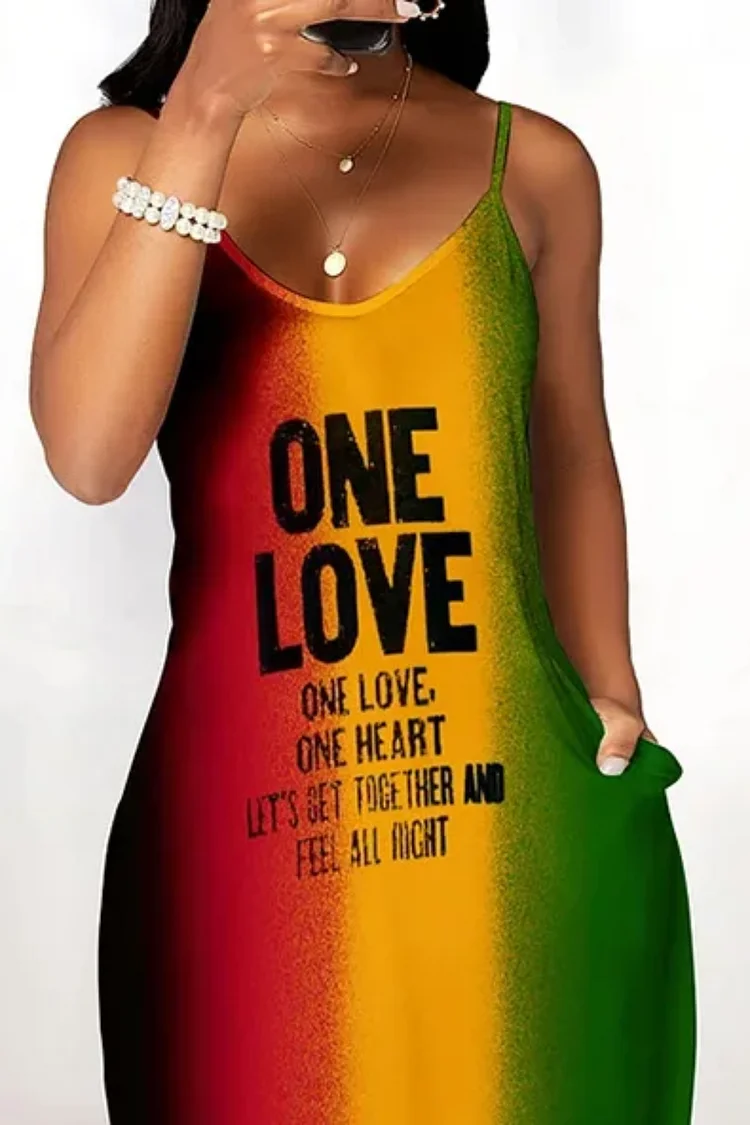 Plus Size Vacation Rainbow Casual All Over Print Pocket Maxi Dresses Rainbow-2XL/18-20