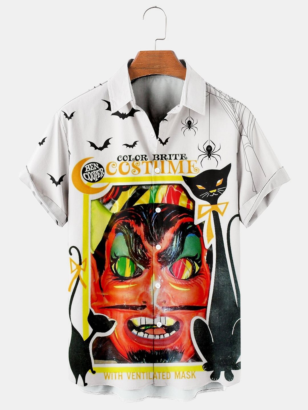 Halloween Casual Loose Men's Plus Size Short-Sleeved Shirt