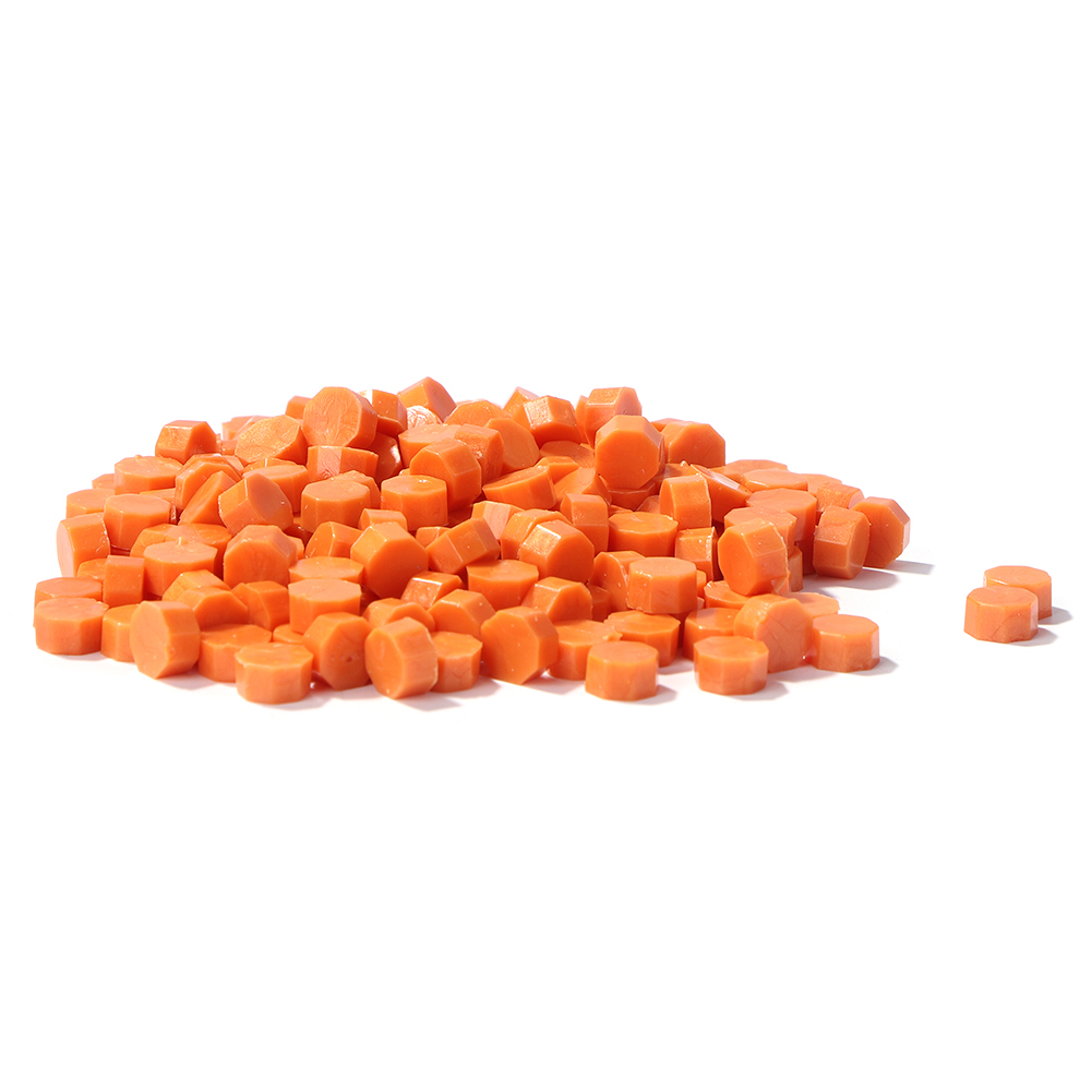 

100pcs Octagon Sealing Wax Beads Bright Orange - Wax Seal Stamp, 501 Original