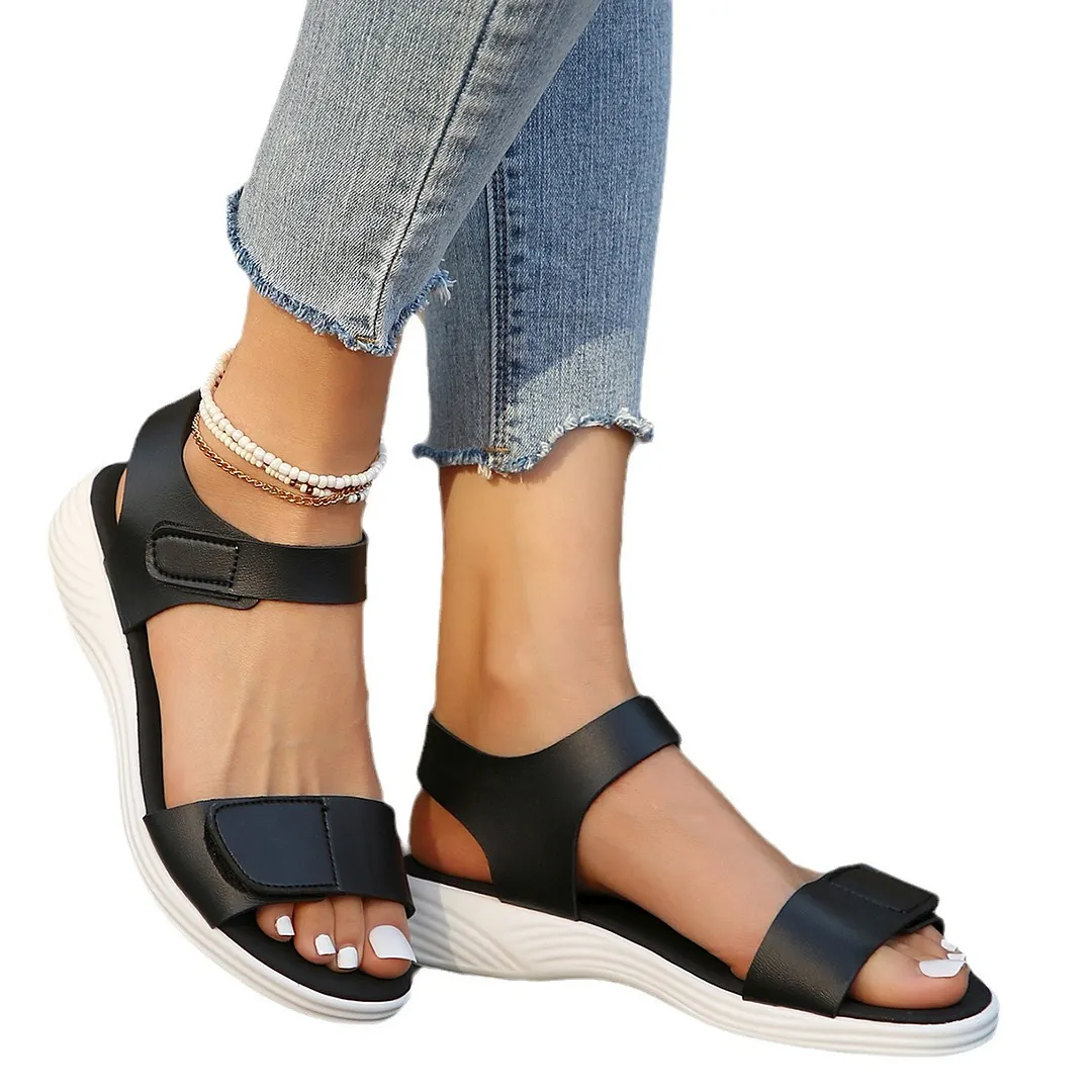 Yyvonne And Large-Size Low-Heeled Sandals 2025 Summer New Shoes Roman Beach Word Women Sandals