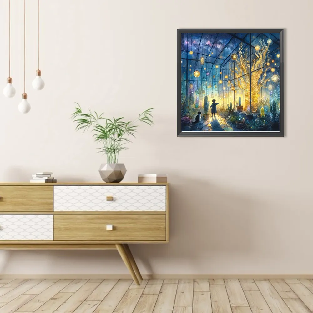 Partial AB Diamond Painting - Full Round Drill - Flower Room(Canvas|45*45cm)