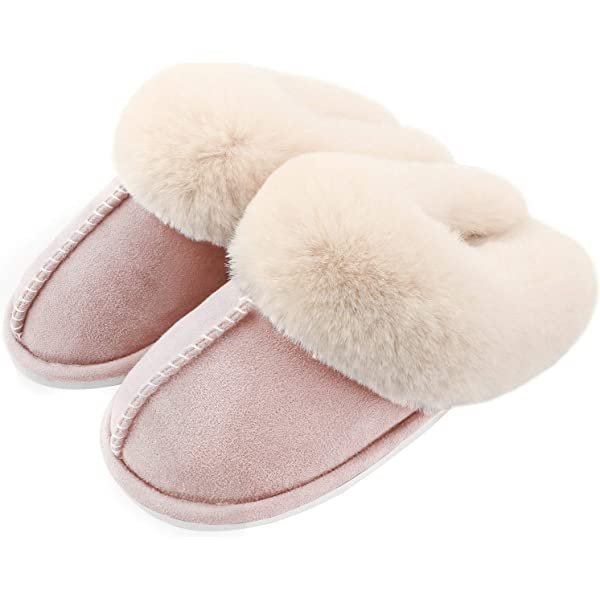Ladies Slippers Fluffy Lined Warm Slippers