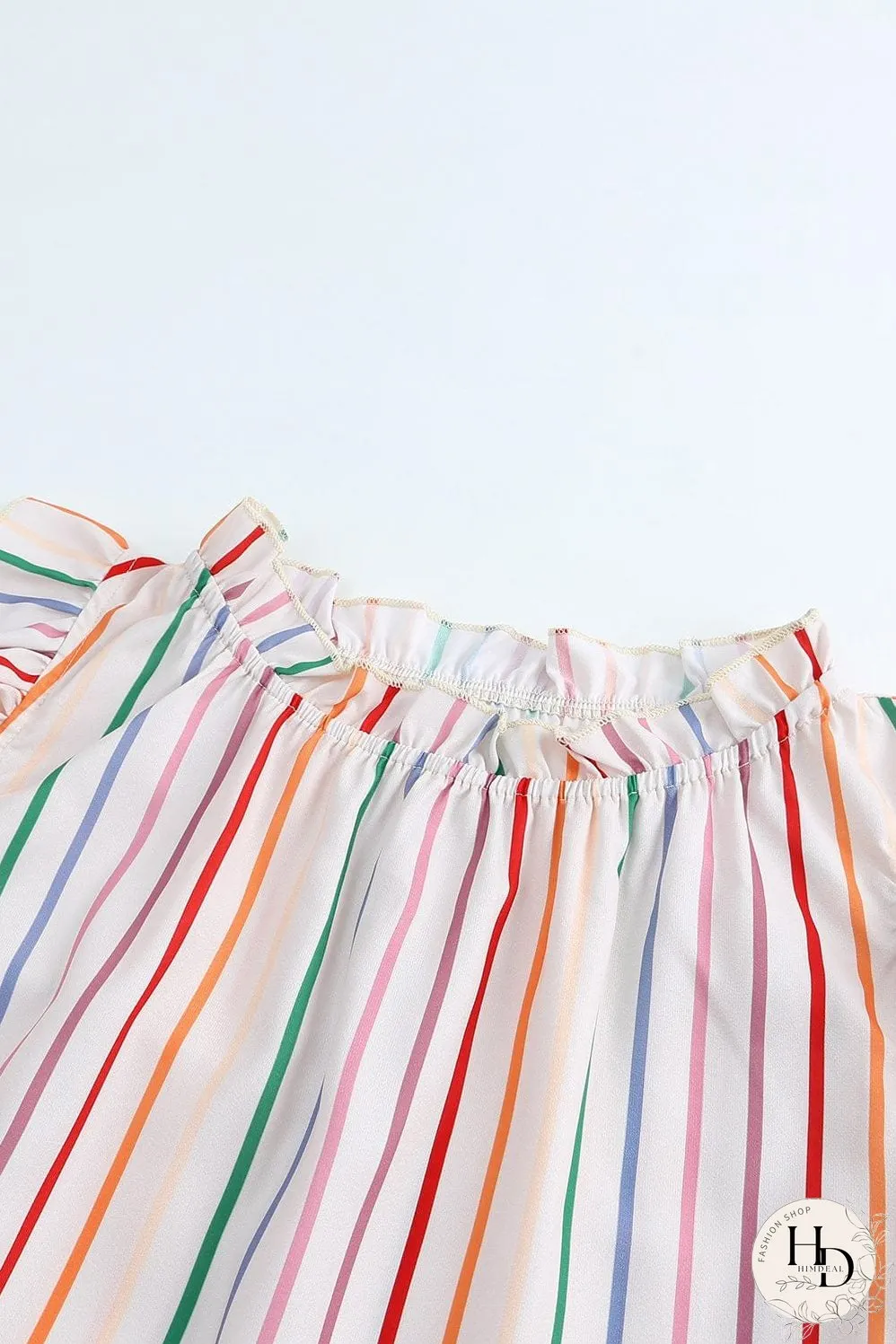 Summer Chic Striped Ruffle Sleeve Tank Top