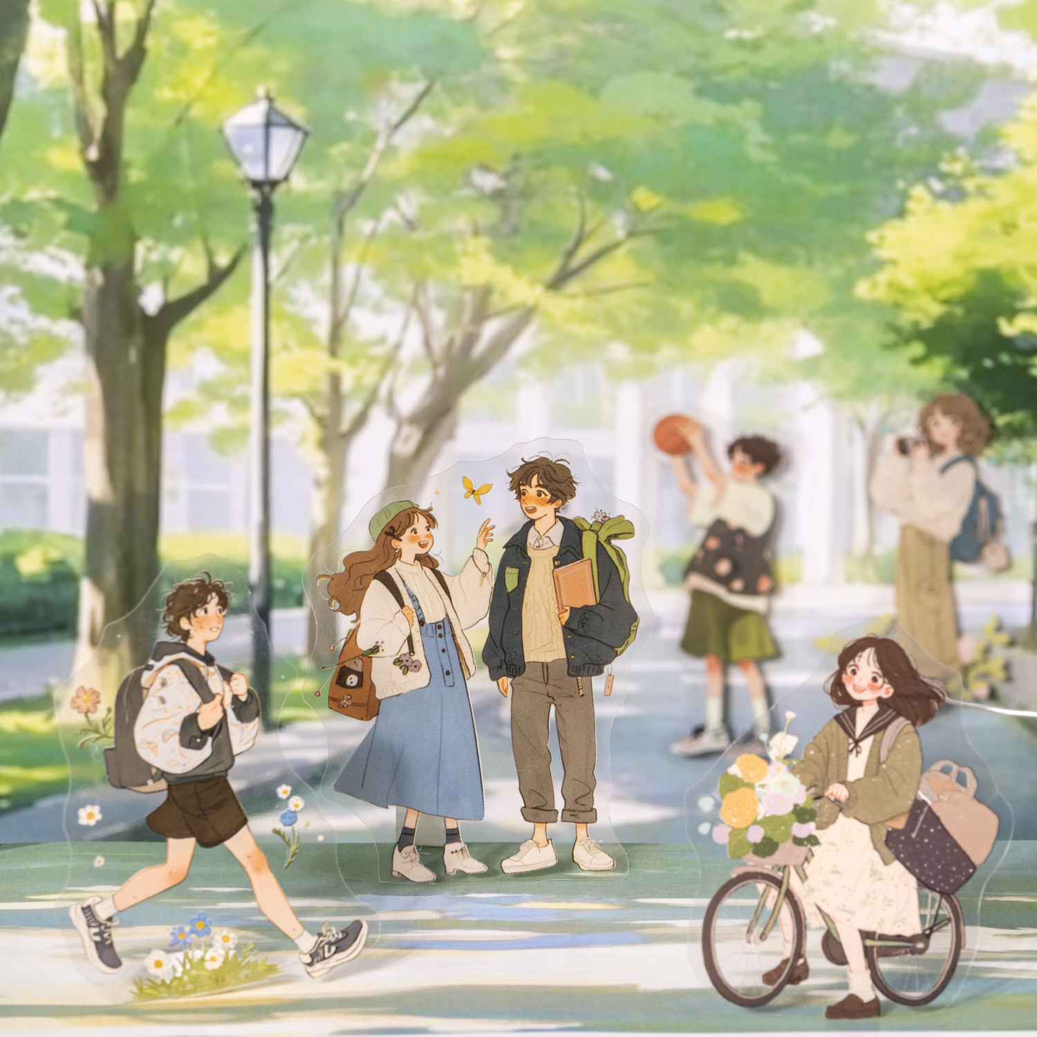 PET 스티커 - 사랑의 진화 시리즈 빈티지 커플 캐릭터