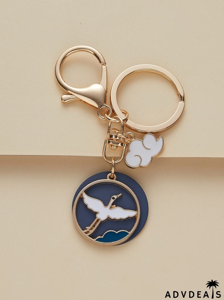Crane Charm Keychain