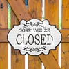 >SALE<Wooden Shop Sign Diamond Painting Hanging Pendant for Home Decor (Closed White)