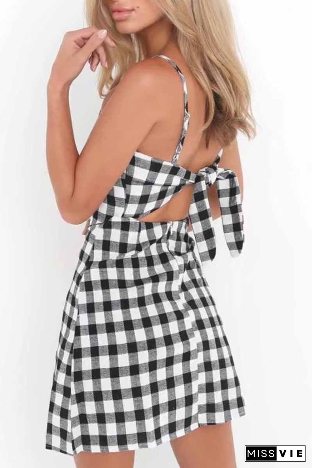 Sexy Backless Bow Mini Dress