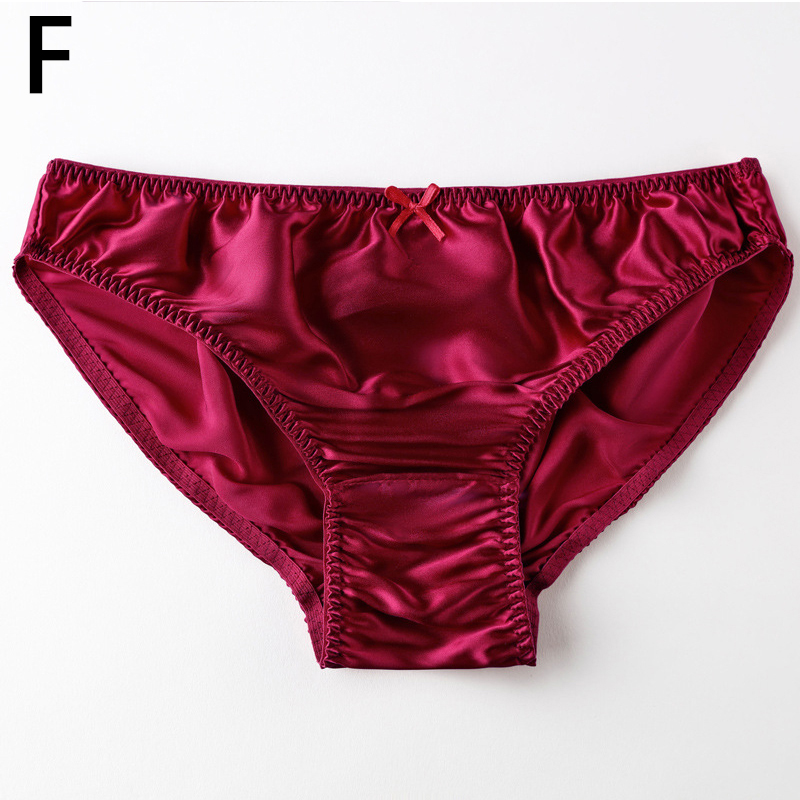 Lidudu Sexy Real Silk Women's Underwear Seamless Panties Female Satin Briefs Comfortable Lingerie Mid Waist Undershorts Plus Size